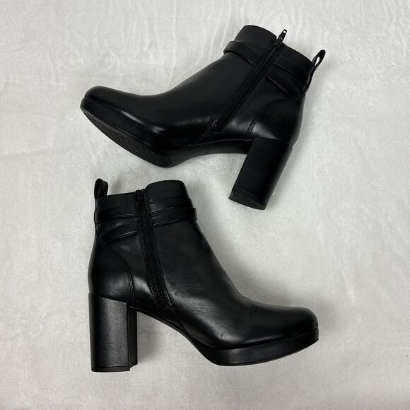 Vionic Boots Womens Size 10 Black Nella Ankle Block Heel Side Zip I7817L1001 - Picture 4 of 14